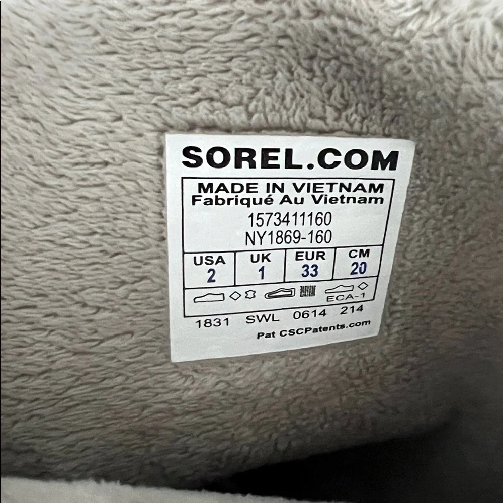 Sorel Tan Quilted Campus Tall Boots with Red Trim Size 2